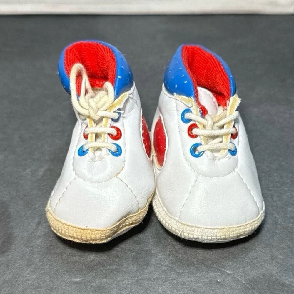 Mothercare Newborn Baby Shoes Vintage White Red Blue Baby Boys Size 3 Months‎